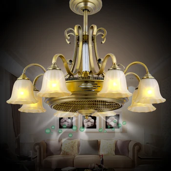 

led e27 Nordic Zinc Alloy Glass Ceiling Fan LED Lamp.LED Light.Ceiling Lights.LED Ceiling Light.Ceiling Lamp For Foyer Bedroom