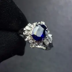 Fine Jewelry Pt900 Настоящее Platinum золото 100% натуральный голубой сапфир 1.27ct камни сапфир бриллиантами женские обручальные кольца