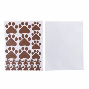 DIY Funny Dog Cat Paw Print poster for kids room home decal Wall Stickers cabinet door Food Dish Kitchen Bowl Car sticker decor