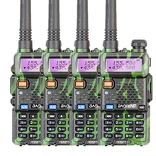 4pcs Baofeng UV 5R two way radio walkie talkie 5W power 1800mAh battery 146-174MHZ 400-520MHZ CB ham radio 128CH UV 5R radio
