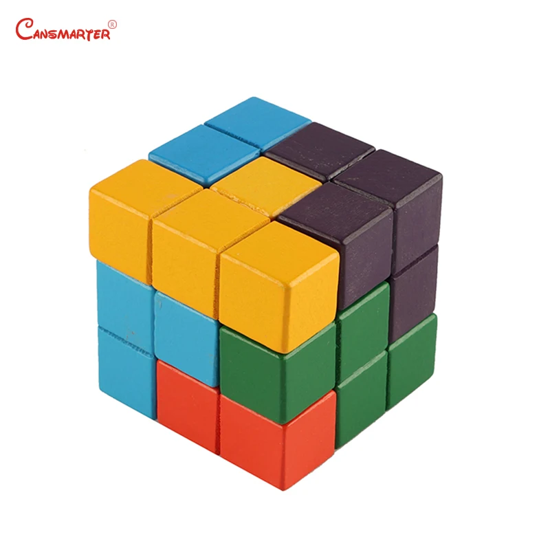 

Colorful Soma Cubes 3D Wooden Montessori Educational Toy Sensory Games 1-3 Years Blocks Baby Brain Teaser Toy Geometric LT059-3