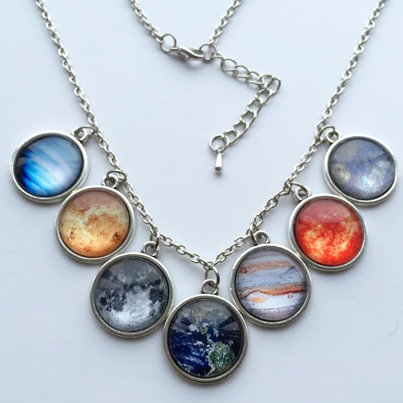 1pc New Solar system necklace, universe galaxy necklace, antique