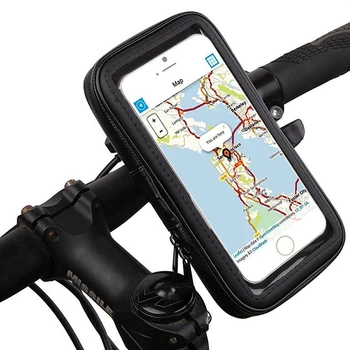 Universal Waterproof Motorcycle Phone Holder Zipper Pocket Handlebar Phone Mount Stand Support Bag For Iphone X 8 7 6 Cellphone 2