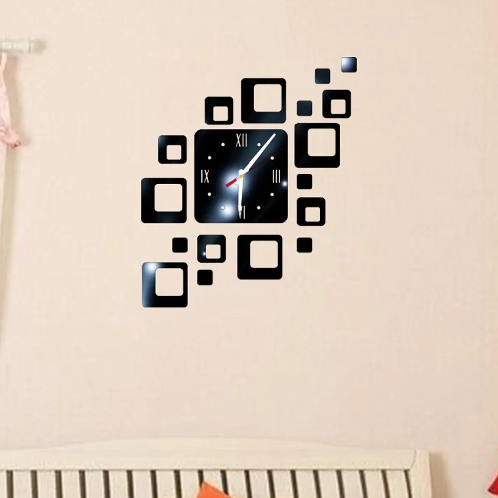 

New DIY Wall Sticker Clock Living Room Bedroom Modern Acrylic Mirror Watch Decor