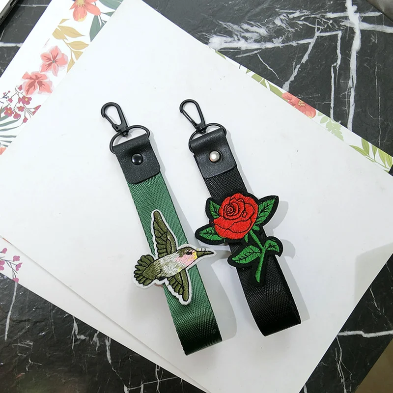

Rose & Bird Neck Strap Lanyards For keys ID Card Car Mobile Phone Straps USB badge holder DIY Hang Phone Rope Phone Lanyard New