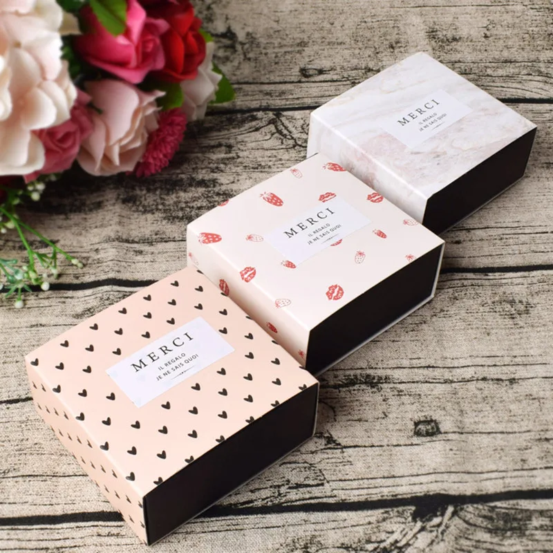 

10Pcs Upscale Square Pull-Out Valentine's Day Chocolate Drawer Gift Box Paper Boxs For Wedding Party Banquet Candy Packaging