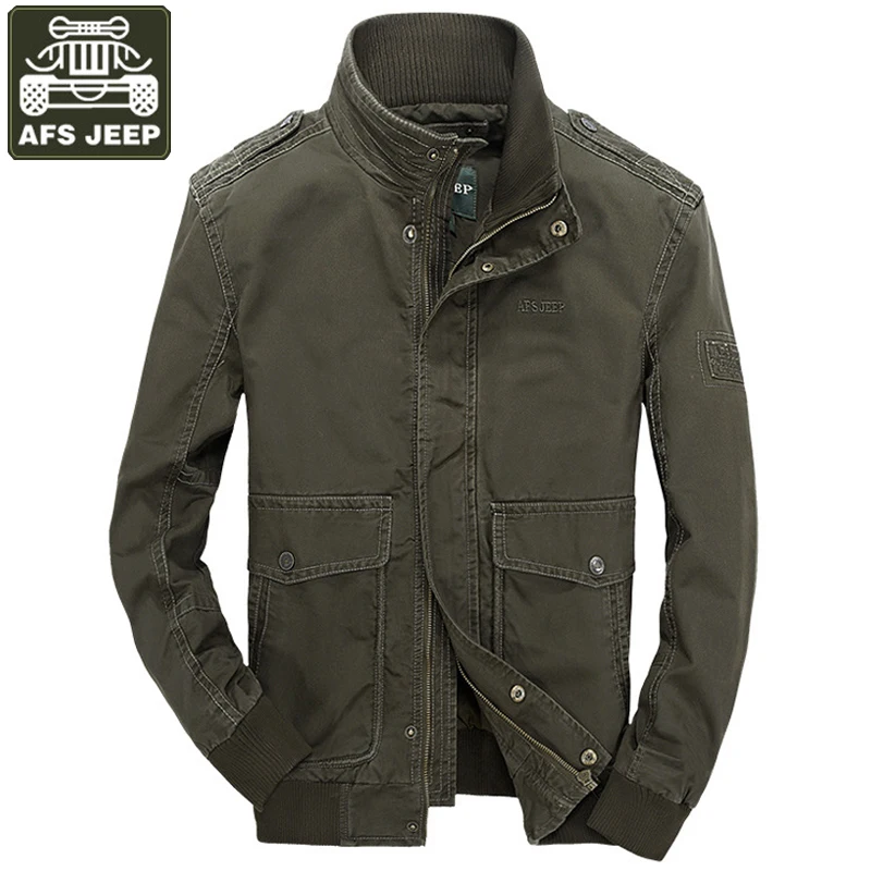 AFS JEEP 2017 Brand Man Jacket Cotton Winter Jacket Men Slim Fit Army