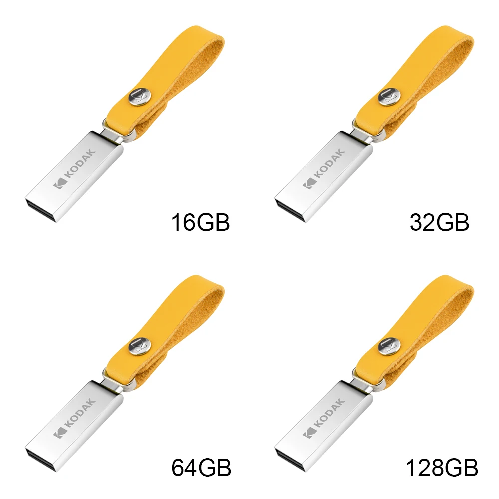 K122 KODAK USB 2,0 u-диск водонепроницаемый ударопрочный 64 ГБ 32 ГБ 16 ГБ USB флеш-накопитель высокоскоростной автомобильный u-диск с кожаной цепочкой