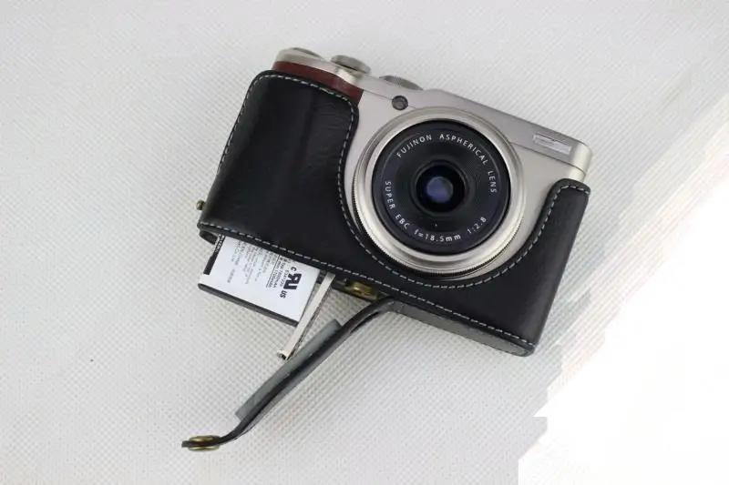 Cassa Del Cuoio Genuino Di Fondo Di Apertura Versione Protettiva Metà Del Corpo Della Copertura Di Base Per Fujifilm Xf10 Fuji X-F10 Alpha Fotocamera 