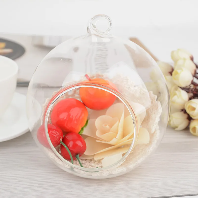 

6/8/10/12 cm Candle Light Holder Tea Light Holder Round Hanging Glass Candle Candlestick Home Wedding Party Dinner Decor /C