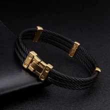 Уникальный Мужской Плетеный Нержавеющая сталь Для мужчин Для женщин манжеты браслеты для щиколоток, для панков, черная цепочка Шарм Браслеты Мода мужские ювелирные изделия