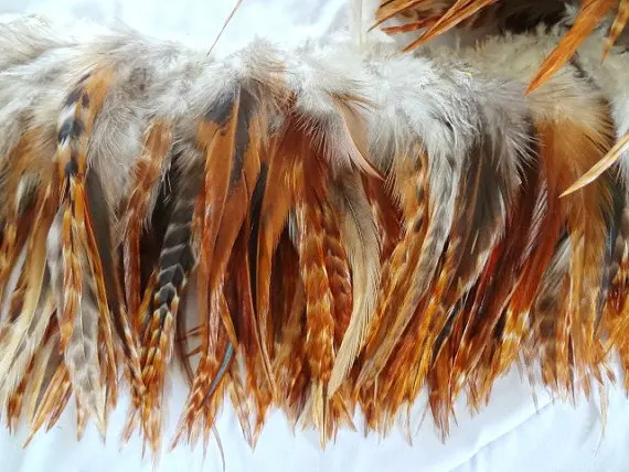 

500pcs/lot 4-6inches 10-15cm Nature RED Grizzly Chinchill Rooster Saddle Hackle Craft/Millinery Feathers freeshipping