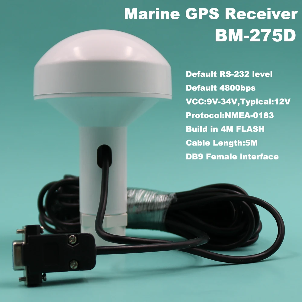 

Boat ship GPS Antenna module,Marine GPS Receiver Antenna, 4800bps, NMEA 0183 DB9 Connector with Screw tube,BM-275D