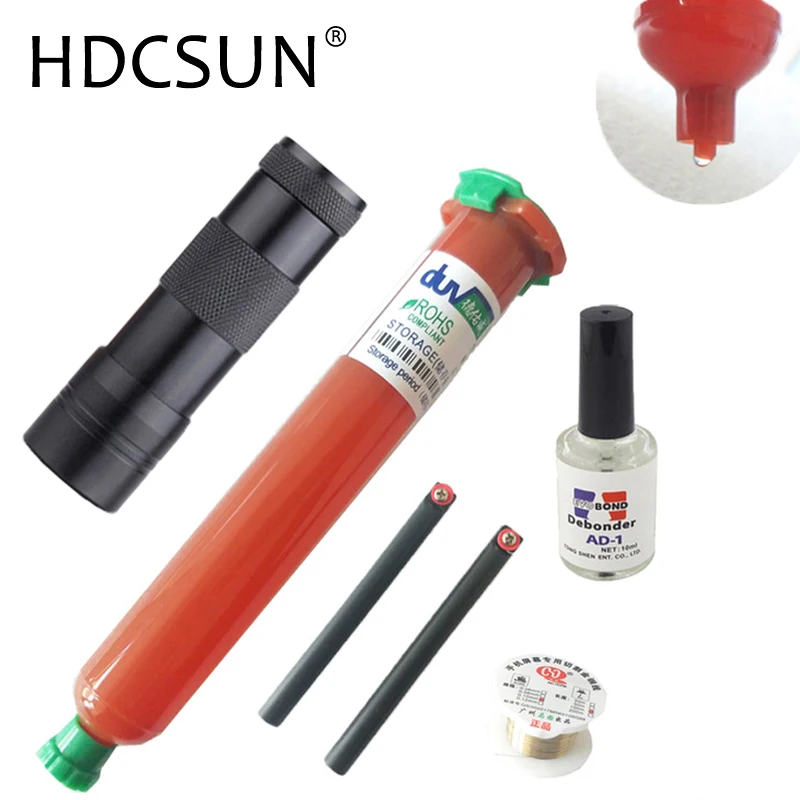 

NEW tp-2500 lcd glue LOCA UV glue net 50g with net 20g Glue Remover Dispergator Screen glue Golden Cutting Wire 50M UV light