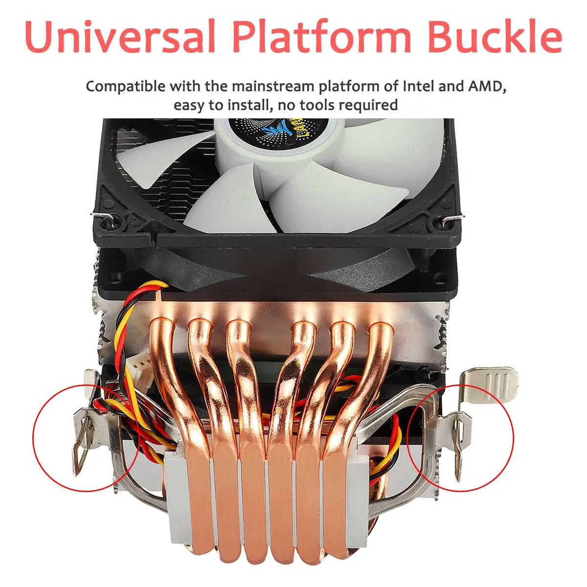 Baratos Enfriador de CPU 6 tubos de calor 3pin doble refrigerador ventilador tranquilo disipador térmico del ventilador de refrigeración del radiador para LGA 1150 1151 1155 1156 1366 775 para AMD