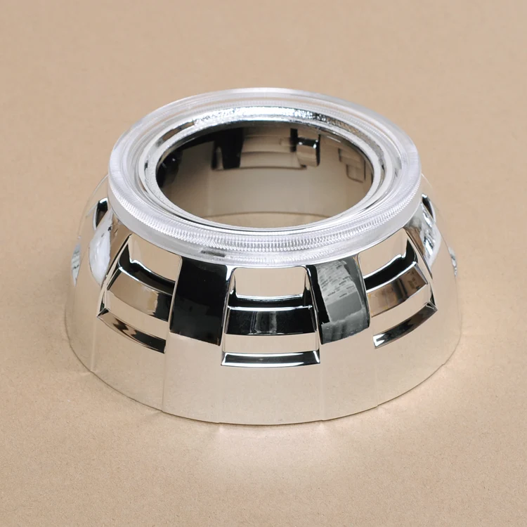 

AES Premium 2pcs Universal Shroud Headlight Mask Chrome Cover Heatproof For 3.0inch Hella 5 Koito Q5 WST Projector Lens Shrouds