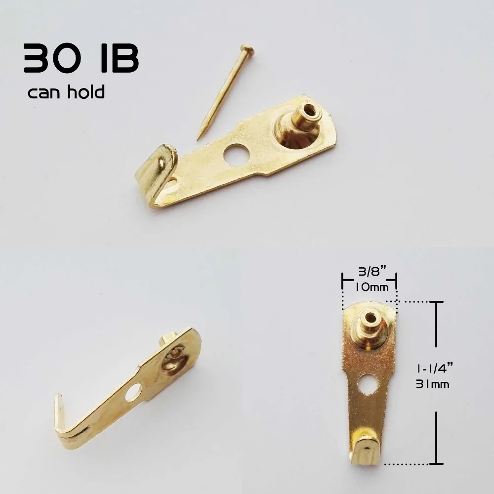 Wall hooks Picture frame hangers Hanging hooks 10pcs Steel Metal Picture Photo Oil Painting Hook Hanger Hard Wood Solid Wall No trace Furniture Accessories