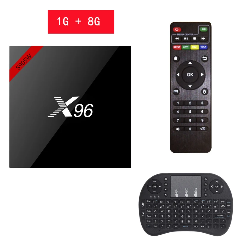 X96 W Мини Android 7,1 Смарт ТВ приставка 2 ГБ/16 ГБ ТВ приставка X 96 мини Amlogic S905W H.265 4K 2,4 ГГц WiFi медиаплеер телеприставка X96mini - Цвет: 1G 8G with keyboard