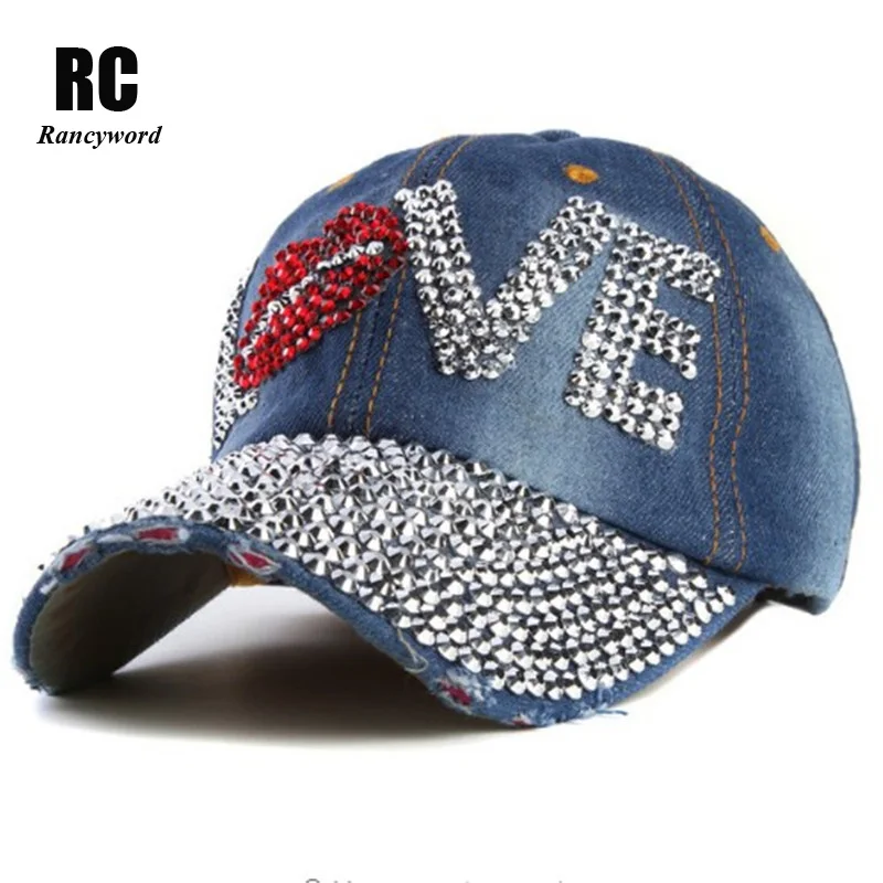 womens denim baseball cap