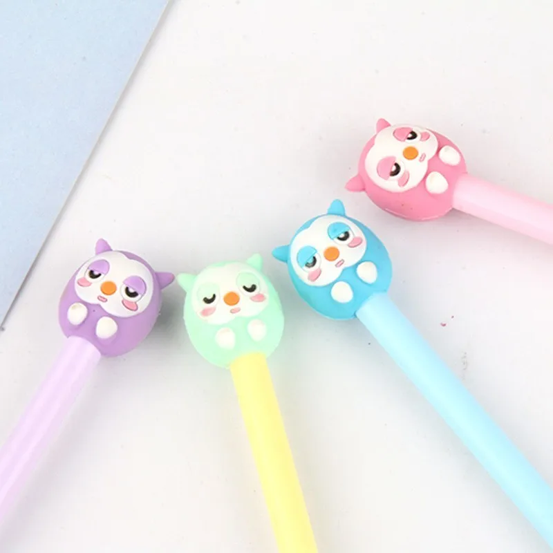 36 Pcs/lot Owl Gel Pen Cute 0.5mm Signature Pens For Writing Material Escolar Kawaii Stationery Canetas School Supplies