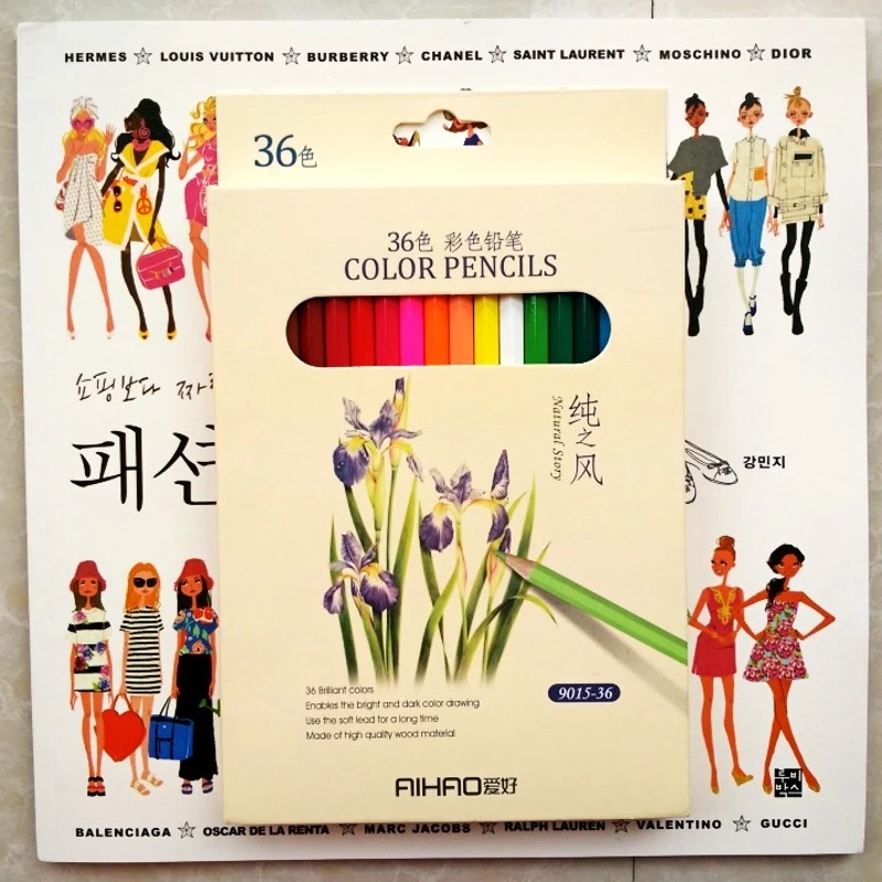 96 Pages English Stylish Birth Coloring Books For Adult Children Girls Fashion antistress Drawing book Libros livro + 36 Pencils