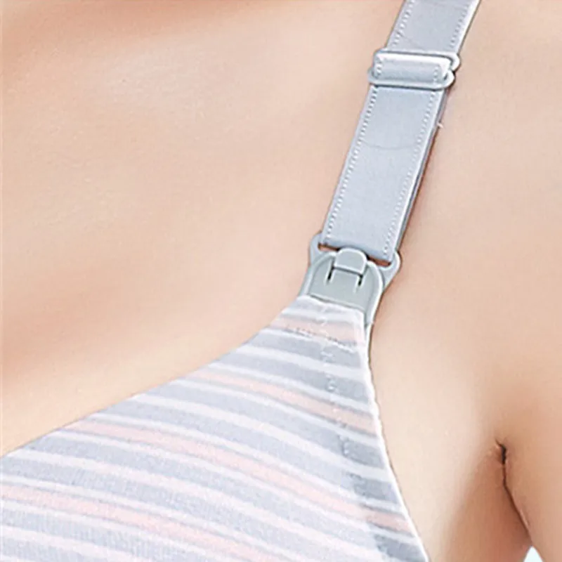 Беременных Бюстгальтер для грудного вскармливания Большие размеры пикантные грудного кормления нижнее белье в полоску Регулируемые бюстгальтеры для беременных lactancia для одежды