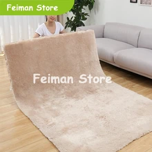 Однотонный плюшевый Мягкий Лохматый Ковер из искусственного меха, нескользящий домашний теплый коврик для гостиной, спальни, детской комнаты, декоративный коврик
