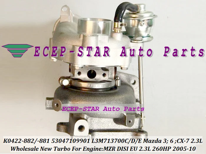 K0422-882 K0422-881 53047109901 L3M713700C DE Turbo Turbocharger For Mazda 3 Mazda 6 Mazda CX-7 2005-10 2.3L MZR DISI EU 260HP (1)