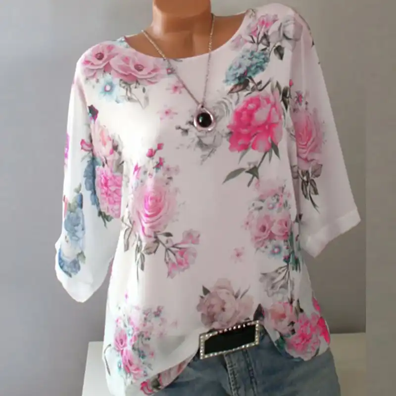 blusa estampada de manga comprida