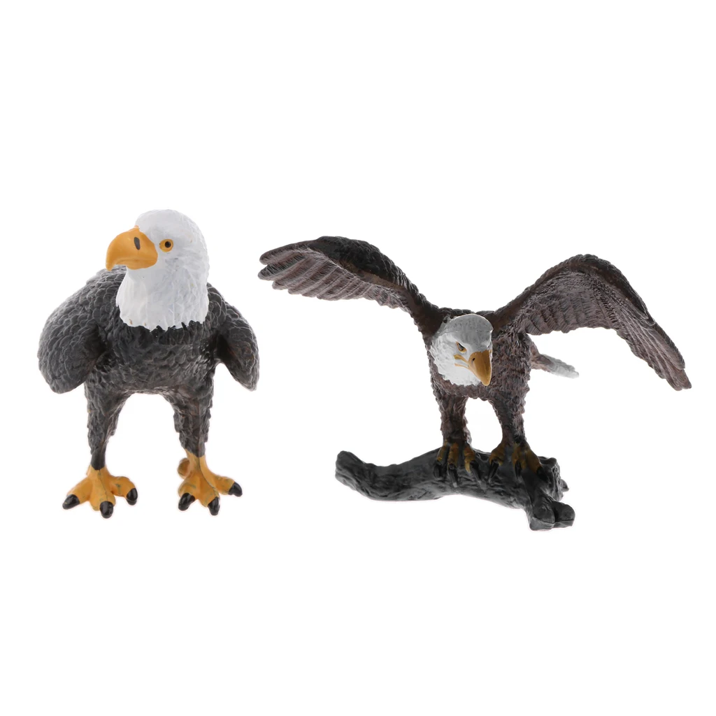 Lifelike Forest Bald Eagle Figures Animal Model Bird Figurine PVC Home/Office Decor Ornaments Decoration Statue Toys