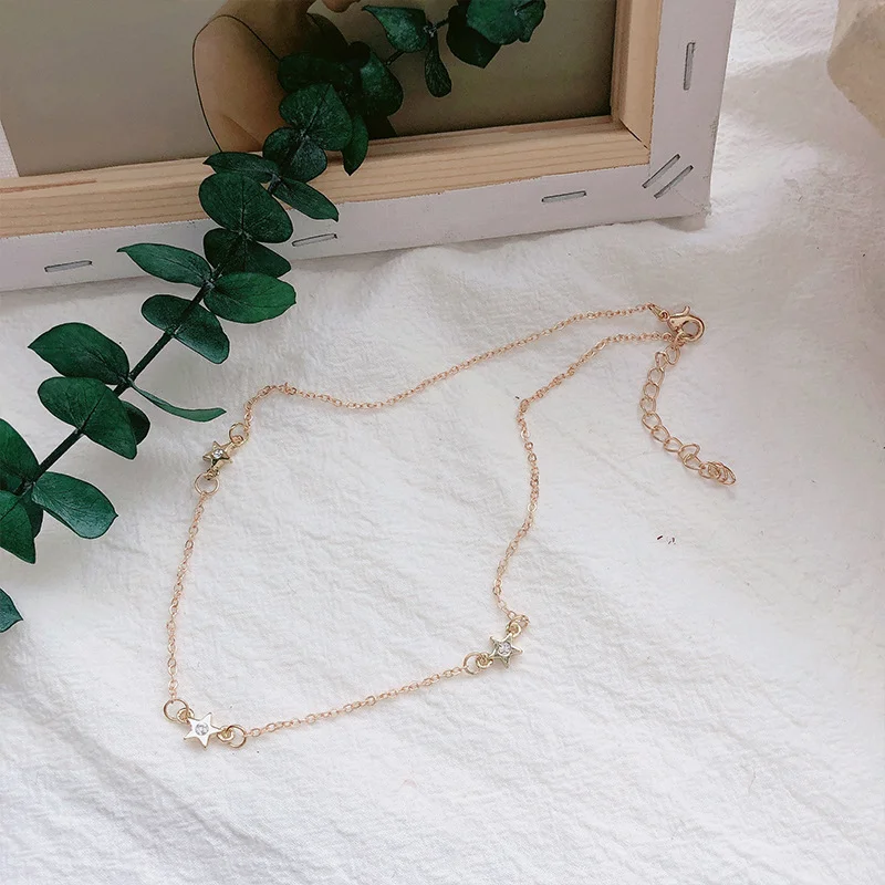 Simple and Short Star Clavicle Chain Korean Version Individual Neck Jewelry Necklace Tide Net Red Decorative | Украшения и