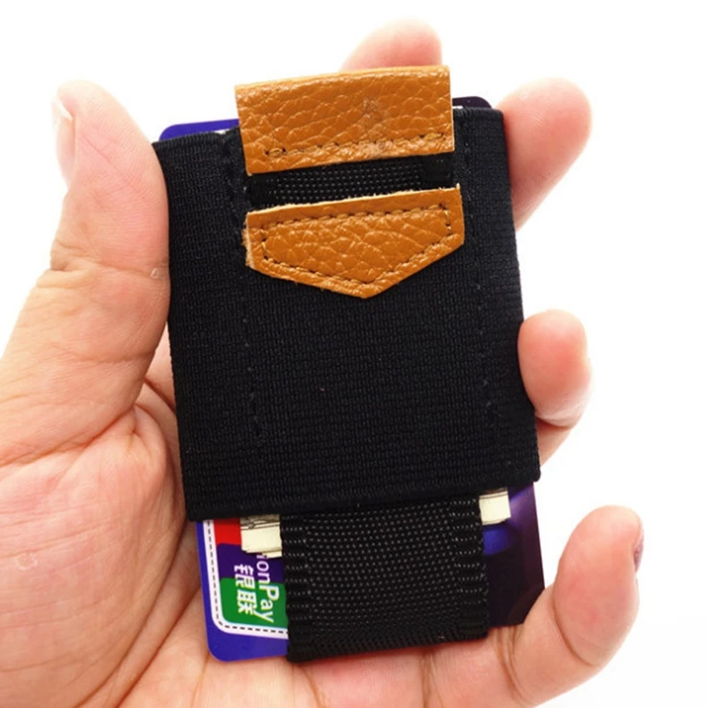 

Minimalist Cow Leather Elastic Band Slim Wallet ID Credit Card Holder Small Cash Wallets Coins Purse Key Bag 4 colors