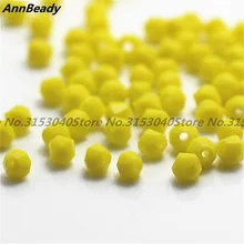 100pcs Solid Yellow Color 4mm Bicone Crystal Beads Glass Beads Loose Spacer Beads DIY Jewelry Making Austria Crystal Beads