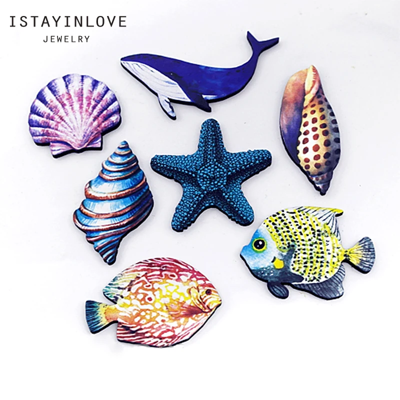 

Handmade Jewelry Making Supplies Bead Wooden Marine Organism Charms Conch Starfish Shell For DIY Necklace Earring Brooch CW088 7