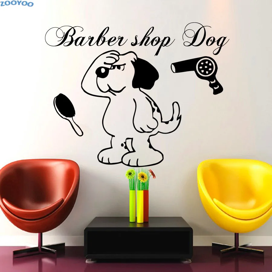 DCTOP-Interior-Design-Barber-Shop-Dog-Wall-Decal-Removable-DIY-Home-Decor-Living-Room-Wall-Sticker