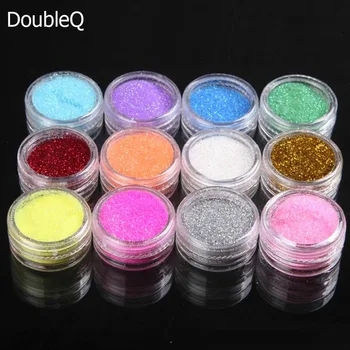 

12colors/set DIY Nail Art Glitter Powder Dust Decoration kit For Acrylic Tips UV Gel Manicure Decoration Tools