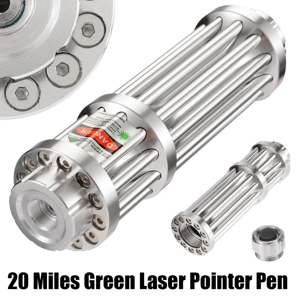 الفضة 532nm الأخضر مؤشر ليزر 20 كيلومتر الأخضر مؤشر ليزر القلم الليزر زوومابلي شعاع ضوء التركيز قابل للتعديل 0.5 MW 532nm هدايا