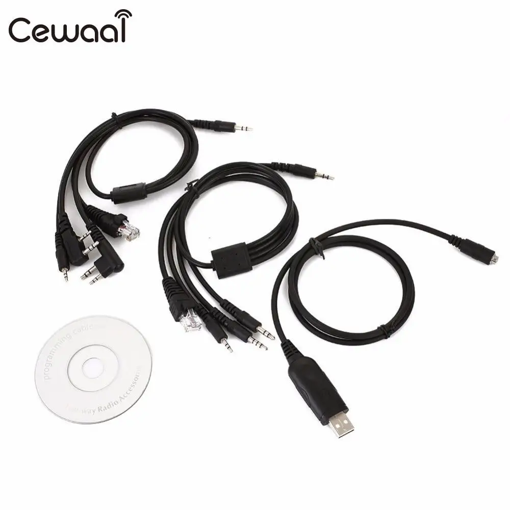 

CEWAAL 8 In 1 USB Programming Cable Lead +CD For Kenwood for Motorola Radio Walkie Talkie