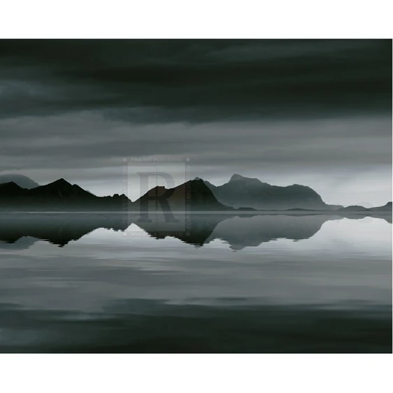 Mirrored Silver Sea Poster Print by Andreas Stridsberg (27 x 20)