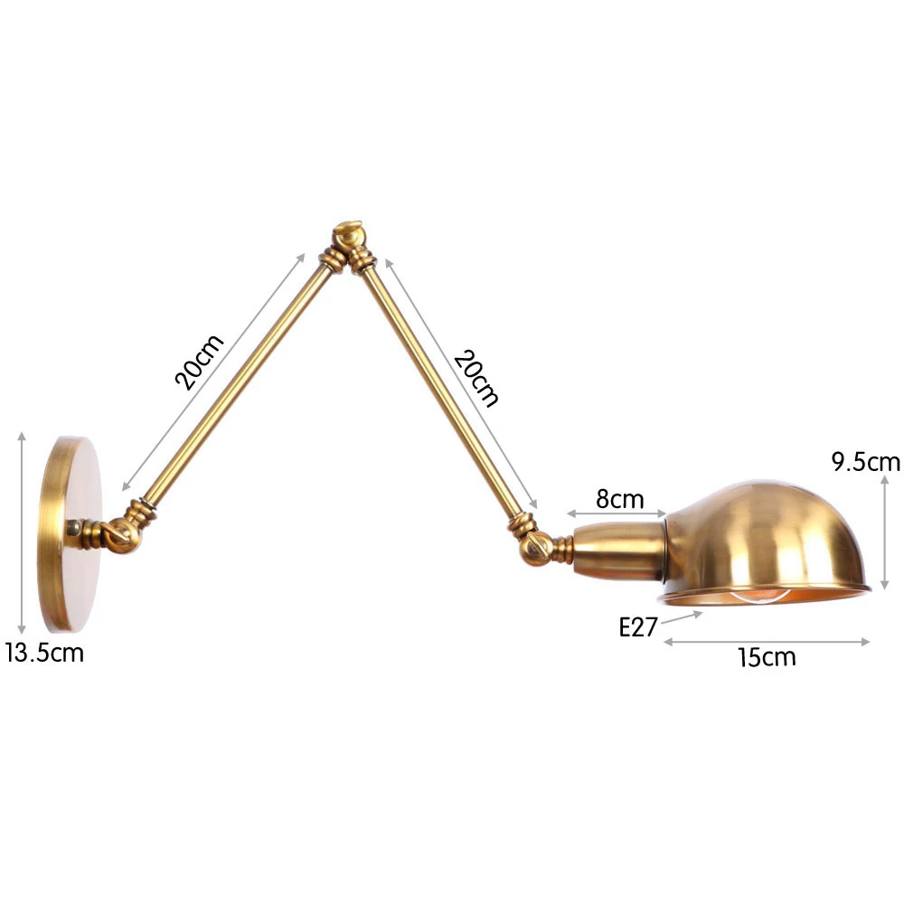 Классический ретро настенный светильник с гибкой длинной рукояткой для дома и помещений, лофт промышленный Железный светодиодный настенный светильник в стиле ретро Wandlamp медный E27 - Цвет абажура: Model - A2