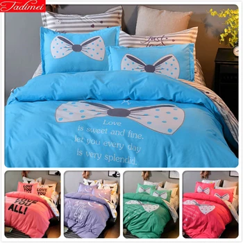 

AB Side Back Stripe Full King Queen Double Size Duvet Cover 4pcs Bedding Set 1.5m 1.8m 2m 2.2m Bedsheet kids Bedclothes Bedlinen