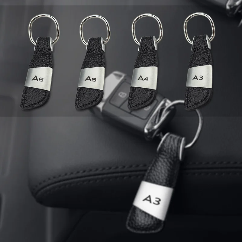 Car Logo Leather Keychain Keyring Key 