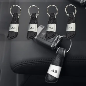 

Car Logo Leather Keychain Keyring Key Chain Ring Key Holder for Audi A3 A4 A6 A7 A8 B6 S3 S4 S5 RS Q5 Car Styling Accessories