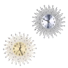 38cm Luxury Diamond Wall Clocks 3D DIY Modern Rustic Home Wall Clock Home Decor Living Room Wall Watch Home Wedding