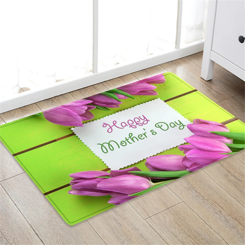 Коврик для ванной фланелевый Супер Удобный прямоугольный душ Rug50* 80 Счастливый День матери цветочный узор качество украшения дома коврик - Цвет: E