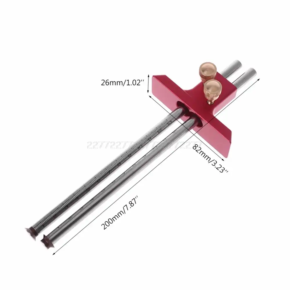 Escala Regla De Calibre De Embutir Herramienta De Carpintero De Aleaci/óN Aluminio Doble Cabezal Regla De Trazado De Calibre Embutir Doble Cabezal Indicador De Marcado De Carpinter/íA