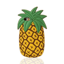 3D мультяшный чехол антидетонационный ананас мягкий силиконовый Желтый чехол для iPhone 5 5S 6 6s Plus Coque для летнего мобильного телефона