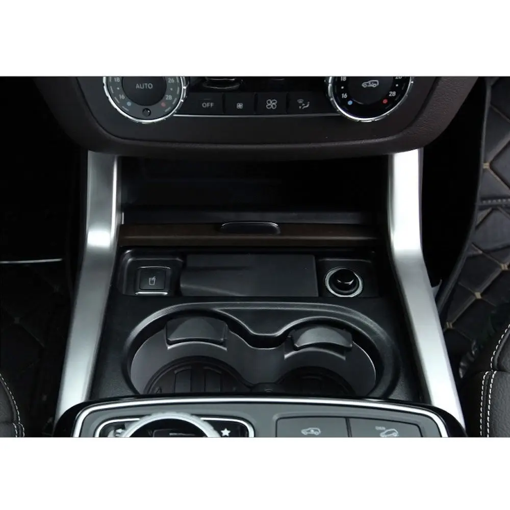 

Car Water Cup Holder Cover Trim 2pcs Stainless Steel Strip Decoration For Benz GLE W166 /Coupe C292 2015-2016