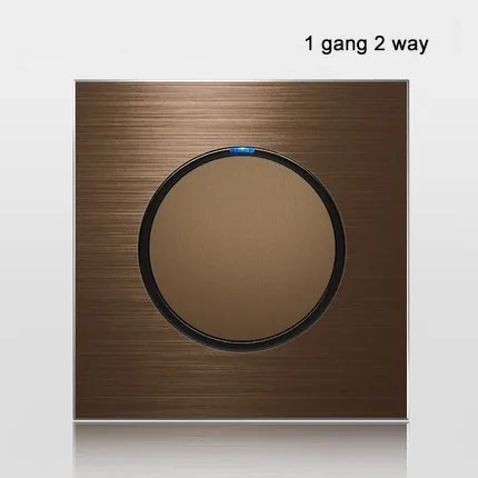 

86 type 1 gang 2way Coffee aluminum alloy panel Switch socket Five hole Europe Industry Switch France Germany UK socket