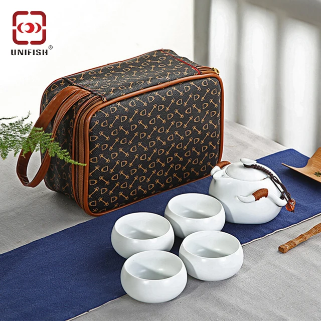 Buy UniFish Portable Travel Tea Set Porcelain Tea Kit
